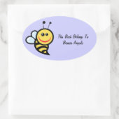 Hummeln-Buchzeichen Ovaler Aufkleber (Tasche)