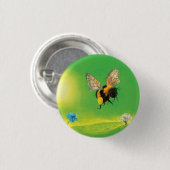 Hummeln, die über die Wiese fliegen Button (Vorne & Hinten)