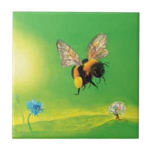 Hummeln, die über die Wiese fliegen Fliese