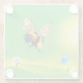 Hummeln, die über die Wiese fliegen Glasuntersetzer (Rückseite)