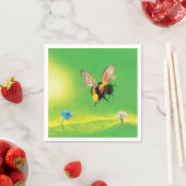 Hummeln, die über die Wiese fliegen Serviette (Beispiel)