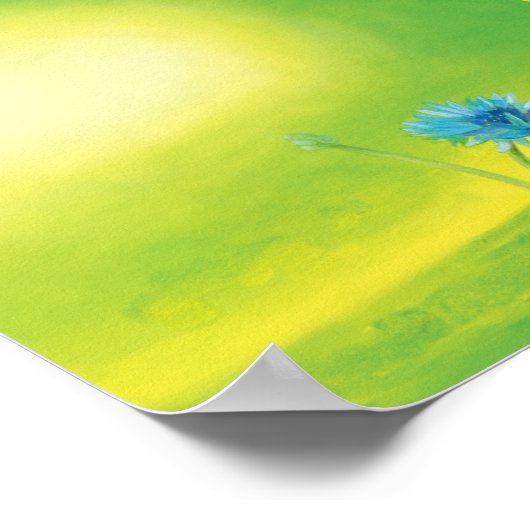 Hummeln, die über eine Wiese fliegen Poster (Ecke)