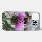Hummeln ernten eine Lila Thristle-Blume Case-Mate iPhone Hülle (Rückseite (Horizontal))