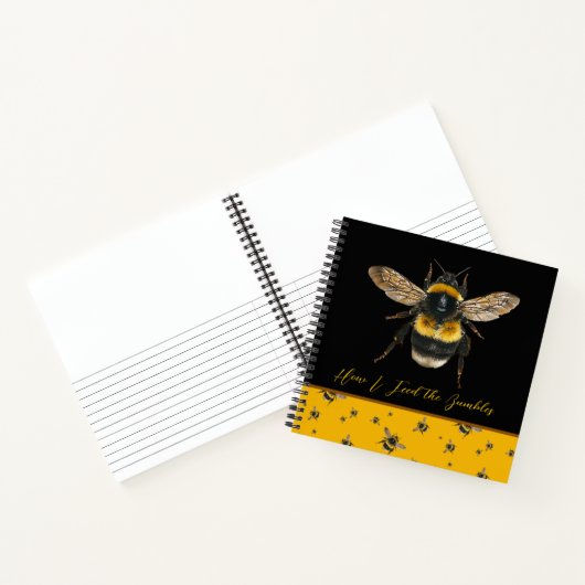 Hummeln Fütterte das Bienengartenblatt Notizblock (Innenseite)