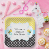 Hummeln Gelb und Schwarze Babydusche (Junge) Pappteller (Party)