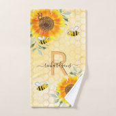 Hummeln Gelbblütenblütenmonogramm Badhandtuch Set (Handtuch)