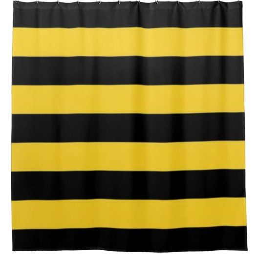 Hummeln Gelbe und schwarze horizontale Streifen Duschvorhang (Vorderseite)