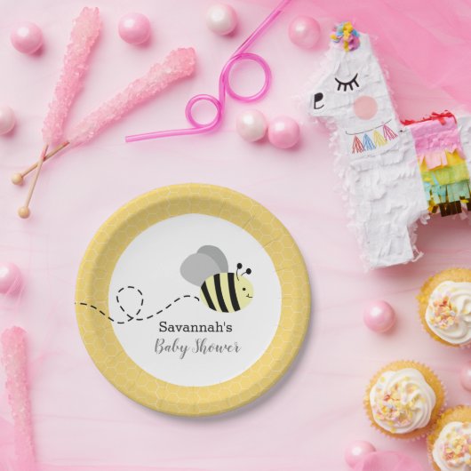 Hummeln, grau und gelb pappteller (Party)