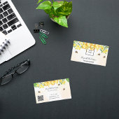 Hummeln, Honig, gelb, floralfarben, qr-Logo Visitenkarte