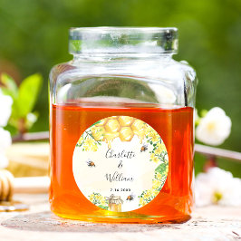 Hummeln Honig Gelbe Blüten Hochzeit Runder Aufkleber