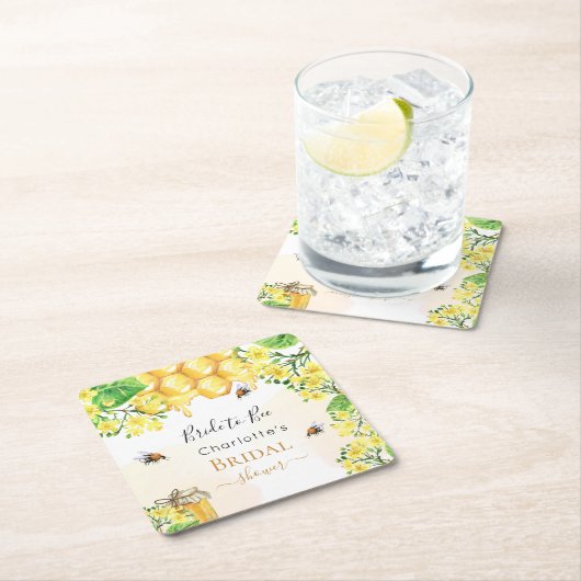 Hummeln, Honigblütenblüten Brautparty Rechteckiger Pappuntersetzer (Vor Ort)