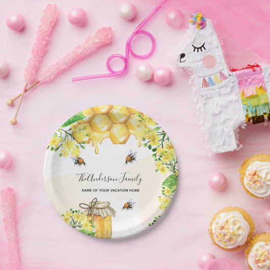 Hummeln, Honigblütenblüten Pappteller (Party)