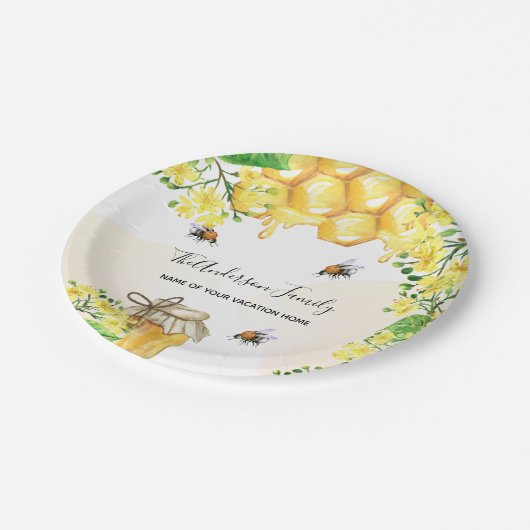 Hummeln, Honigblütenblüten Pappteller (Schrägansicht)