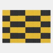 Hummeln, Honigkamm, Streifen und Punkte Geschenkpapier Set (Vorderseite 2)