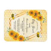 Hummeln-Honigwabensonnenblumen Babydusche Magnet (Horizontal)