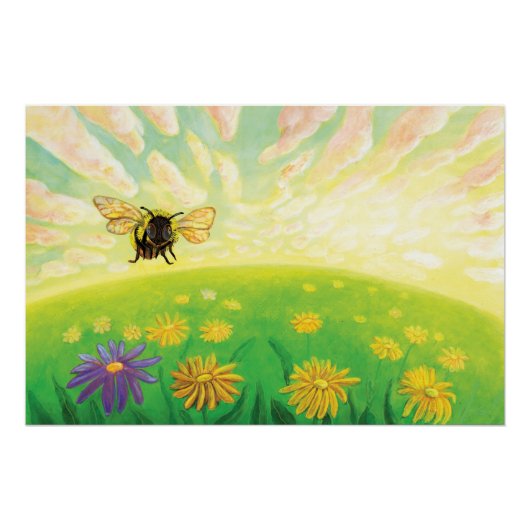 Hummeln im Horizont-Kinderzimmer Poster (Vorderseite)