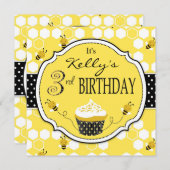 Hummeln-Kuchen Einladung (Vorne/Hinten)