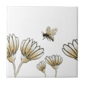 Hummeln mit Blume Fliese (Vorderseite)