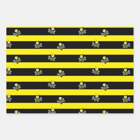 Hummeln mit Herz- und Honigwabenverpackung Geschenkpapier Set (Vorderseite 3)