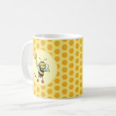 Hummeln mit Herz und Monogramm Kaffeetasse (Vorderseite Links)