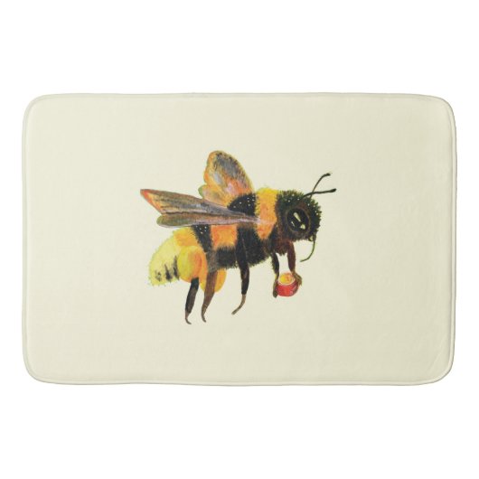Hummeln mit Pollen Badematte (Vorderseite)