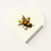 Hummeln mit Pollen-herzenförmiges Notebook Notizblock (Rückseite)