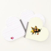 Hummeln mit Pollen-herzenförmiges Notebook Notizblock (Innenseite)