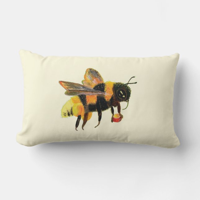 Hummeln mit Pollen Lendenkissen (Vorderseite)