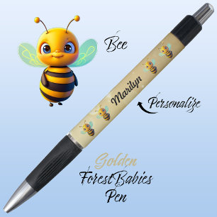Hummeln, Niedliches Bienendesign, Honeybee Golden  Kugelschreiber