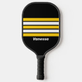 Hummeln Nostalgisch über Streifen mit Namen Pickleball Schläger (Rückseite)