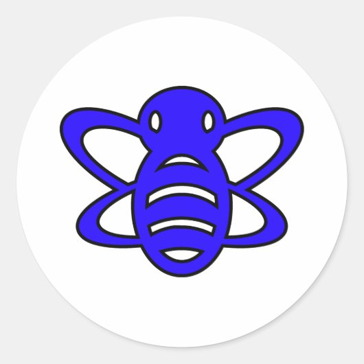 Hummeln oder Hummel Honey Queen Wasp Blue Runder Aufkleber (Vorderseite)