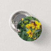 Hummeln Pollinieren einer gelben Blume Button (Vorne & Hinten)