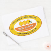 Hummeln Roher Honig Gelber Gelbe Goldwein Ovaler Aufkleber (Umschlag)