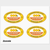 Hummeln Roher Honig Gelber Gelbe Goldwein Ovaler Aufkleber (Blatt)