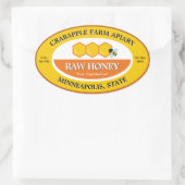 Hummeln Roher Honig Gelber Gelbe Goldwein Ovaler Aufkleber (Tasche)