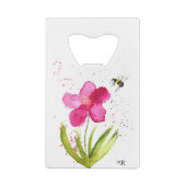 Hummeln-Rosa-Blume Geldbeutel Flaschenöffner (Rückseite)
