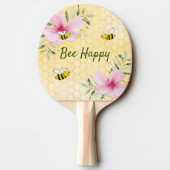 Hummeln Rosa Blütenflocken Gelbe Wabenrübe Tischtennis Schläger (Rückseite)