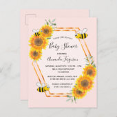 Hummeln-Rose Goldblütendusche Postkarte (Vorne/Hinten)