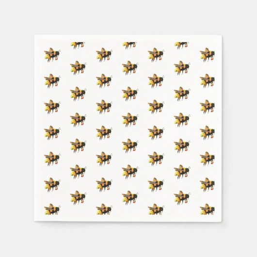 Hummeln sammeln Nektar und Pollen Serviette (Vorderseite)
