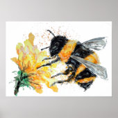 Hummeln sammelt Pollen Poster (Vorne)
