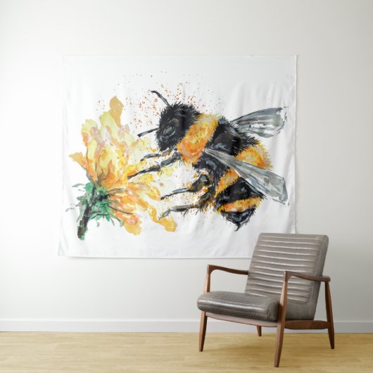 Hummeln sammelt Pollen Wandteppich (Beispiel (Horizontal))