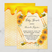 Hummeln Sonnenblumen Mama zum Baby-Duschen Einladung (Vorne/Hinten)