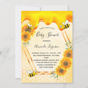Hummeln Sonnenblumen Mama zum Baby-Duschen Einladung