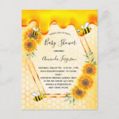Hummeln Sonnenblumen Mama zum Baby-Duschen Postkarte (Vorderseite)