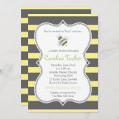 Hummeln Stripes Babydusche Einladung (Vorne/Hinten)