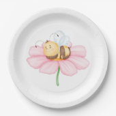 Hummeln- und Blume-Papier-Teller Pappteller (Vorderseite)