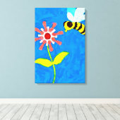 Hummeln und Blume ummantelte Leinwand (Insitu (Holzboden))