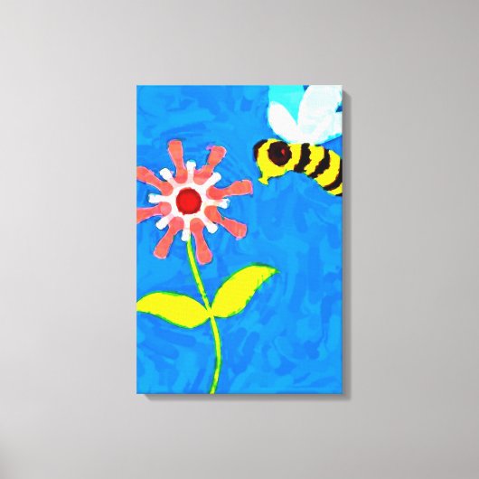Hummeln und Blume ummantelte Leinwand (Vorderseite)