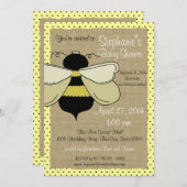 Hummeln und Burlap-Brautparty Einladung (Vorne/Hinten)