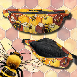 Hummeln- und Honeycomb-Muster Bauchtasche